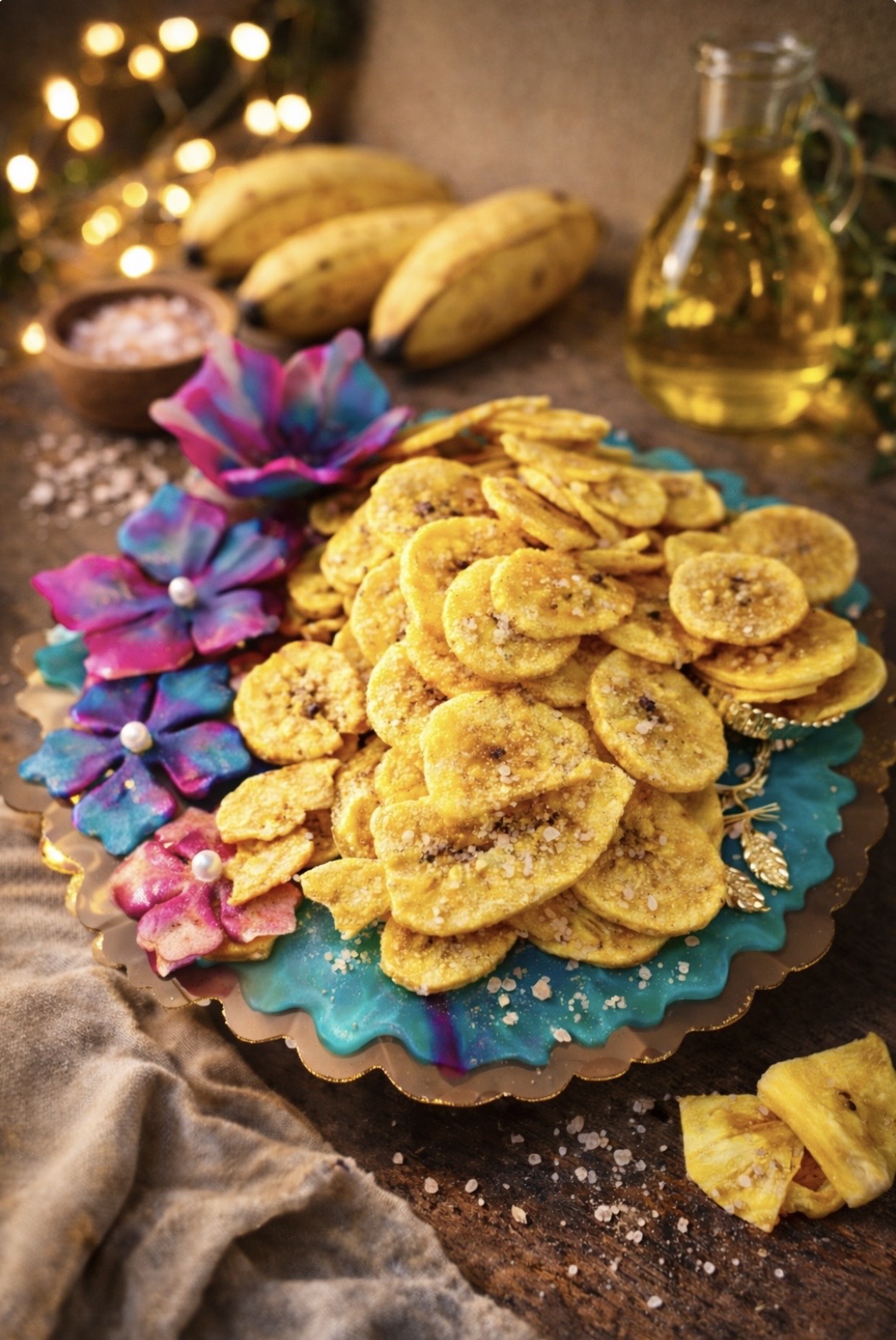 Baked Yellow banana chips