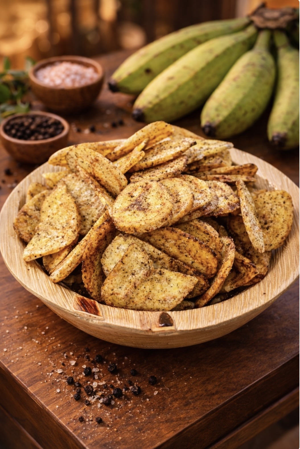 Black pepper banana chips (Baked)
